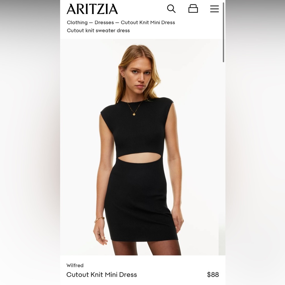 Aritzia Wilfred Cut-Out Knit Mini Dress